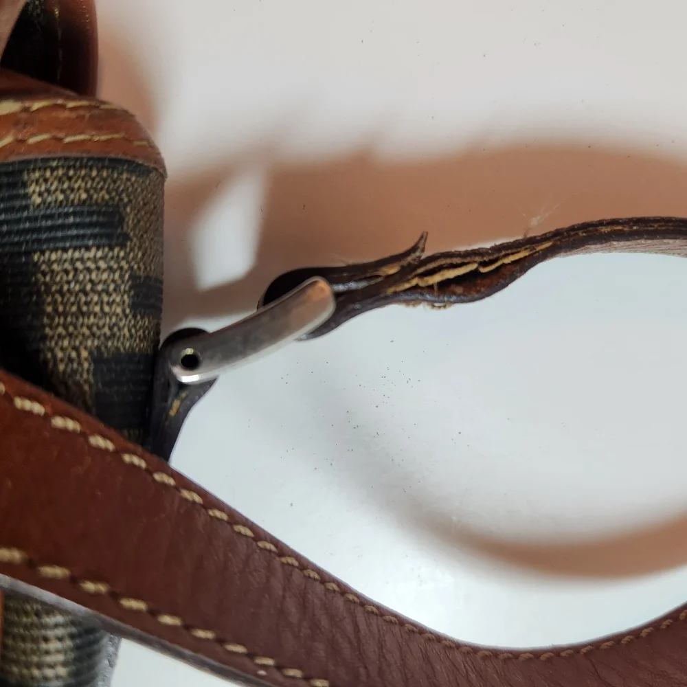 Vintage Fendi Zucca Canvas Leather Half-moon Crossbody Bag - Picture 7 of 15